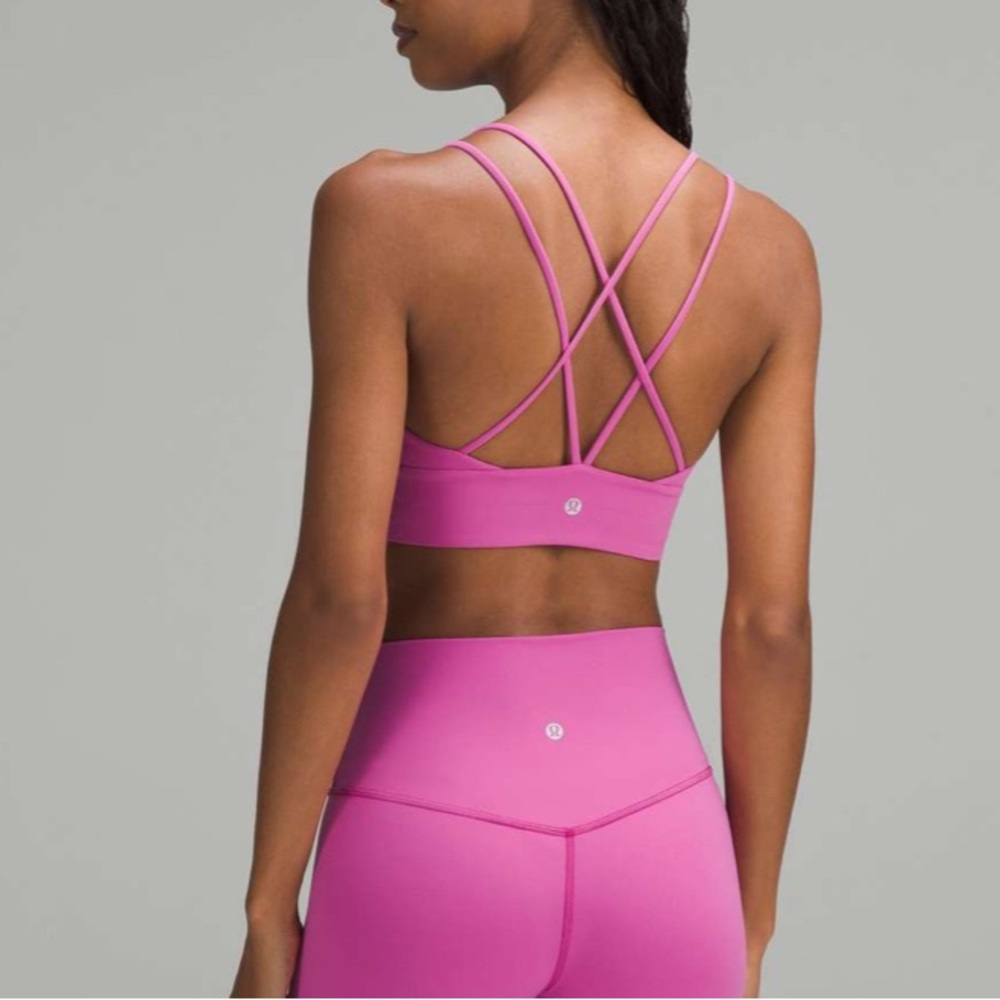 Lululemon Nulu Strappy V-Neck Yoga Bra *Light Support, A/B Cup Pow Pink Tone 2
